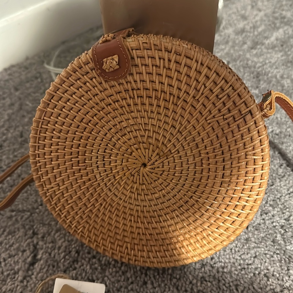Round Handcraft Straw Purse